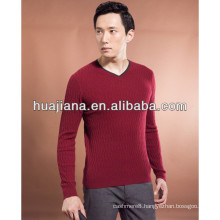 young man's cashmere knitting V neck sweater